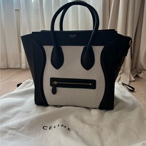 Celine luggage bag black and white